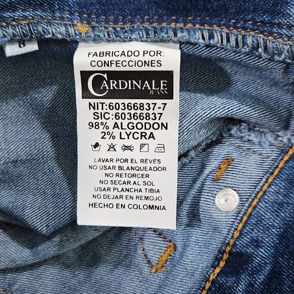 Cardinale Jeans Women's Sz 8 26x28 Med Wash Blue Slit Seam Pearls Y2K Fairy Core - Picture 10 of 16